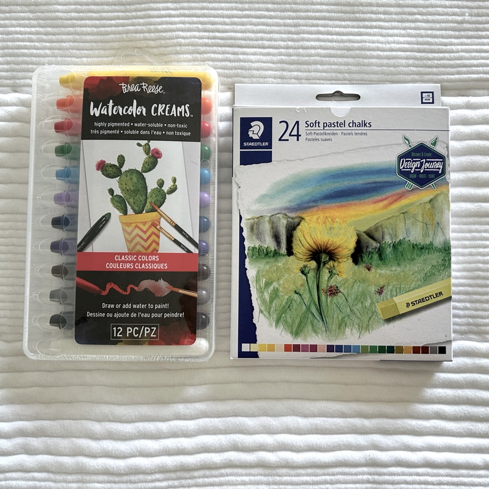 Art Set - Staedtler Soft Pastel Chalks and Brea Reese Watercolor Cremes NIB